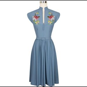 Trashy Diva French Blue Embroidered Maria Dress